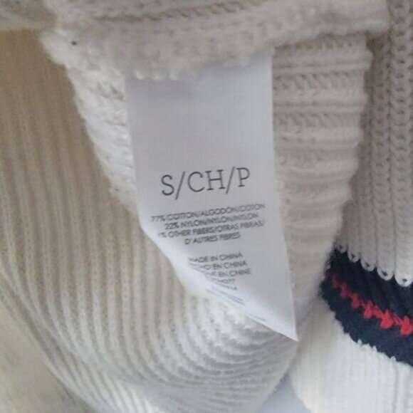 Cabi womens Faye Lace Bell Sleeve V-Neck White Sweater size S ivy league - Picture 8 of 8